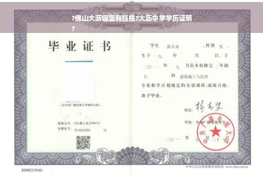 ?佛山大沥哪里有技校?大沥中学学历证明
?