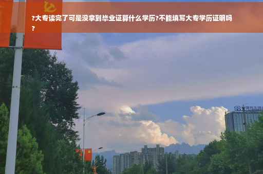 ?大专读完了可是没拿到毕业证算什么学历?不能填写大专学历证明吗
?