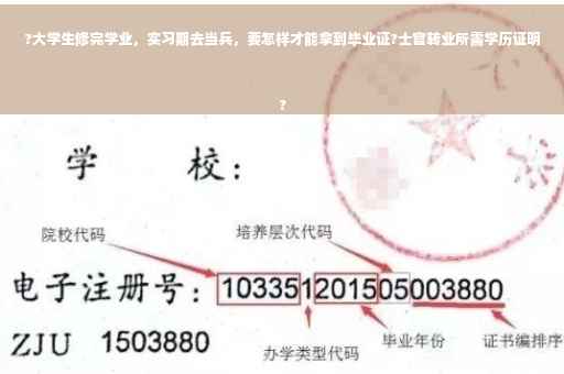 ?大学生修完学业，实习期去当兵，要怎样才能拿到毕业证?士官转业所需学历证明
?