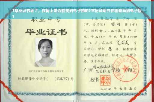 ?毕业证书丢了，在网上是否能找到电子档的?学历证明书在哪查看到电子版
?