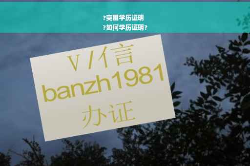 ?突围学历证明
?如何学历证明?