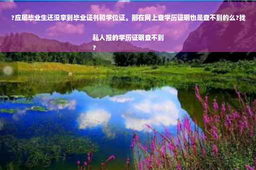 ?应届毕业生还没拿到毕业证书和学位证。那在网上查学历证明也是查不到的么?找私人报的学历证明查不到
?