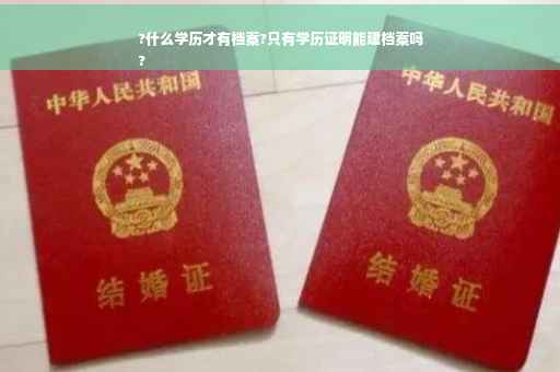 ?什么学历才有档案?只有学历证明能建档案吗
?