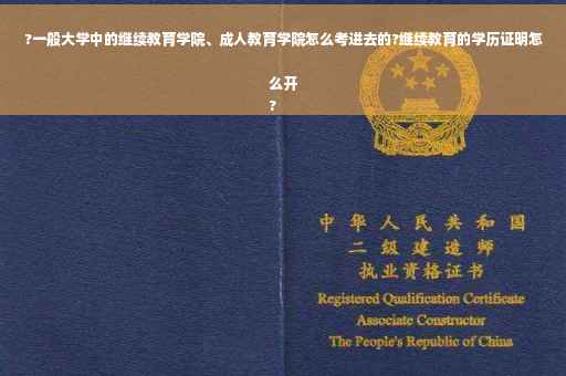 ?一般大学中的继续教育学院、成人教育学院怎么考进去的?继续教育的学历证明怎么开
?