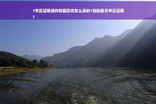 ?学历证明原件和复印件怎么弄的?劳动局开学历证明
?