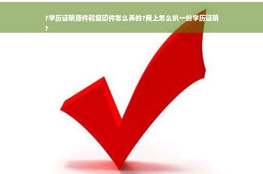 ?学历证明原件和复印件怎么弄的?网上怎么扒一份学历证明
?