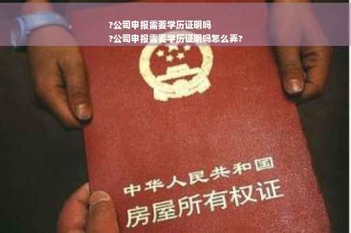 ?公司申报需要学历证明吗
?公司申报需要学历证明吗怎么弄?