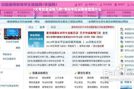 ?大专毕业证有几种?专科学历证明类型是什么
?
