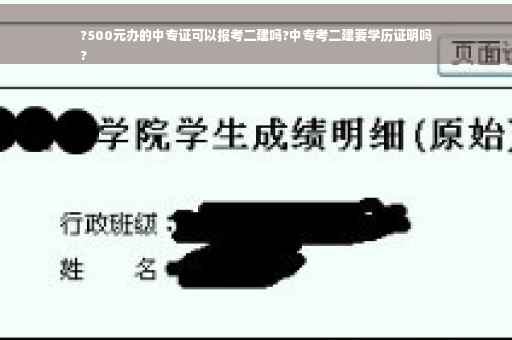 ?500元办的中专证可以报考二建吗?中专考二建要学历证明吗
?