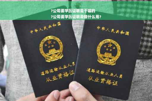 ?公司要学历证明是干嘛的
?公司要学历证明是做什么用?