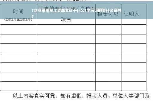 ?企业录用员工要毕业证干什么?学历证明要什么证书
?