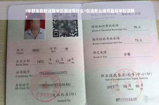 ?中职生在校证明学历层次写什么?在读怎么填写最高学历证明
?