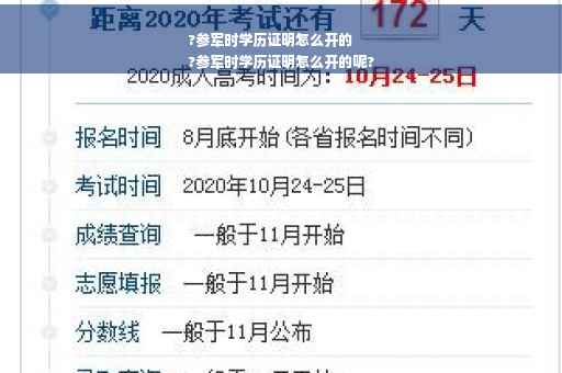 ?参军时学历证明怎么开的
?参军时学历证明怎么开的呢?