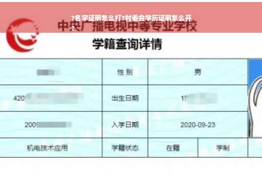 ?名字证明怎么打?村委会学历证明怎么开
?