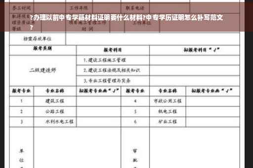 ?办理以前中专学籍材料证明要什么材料?中专学历证明怎么补写范文
?