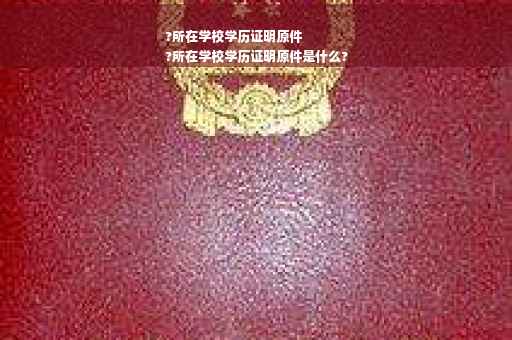 ?所在学校学历证明原件
?所在学校学历证明原件是什么?