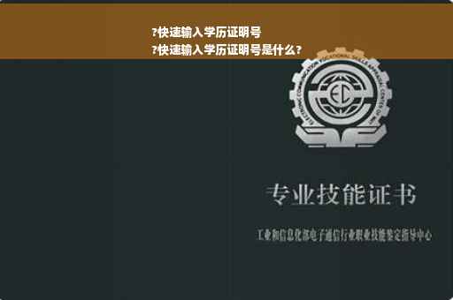 ?快速输入学历证明号
?快速输入学历证明号是什么?