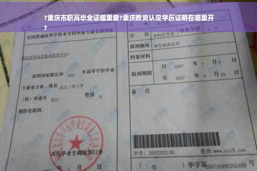 ?重庆市职高毕业证哪里查?重庆教资认定学历证明在哪里开
?