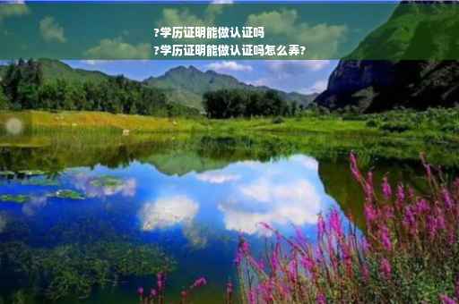 ?学历证明能做认证吗
?学历证明能做认证吗怎么弄?