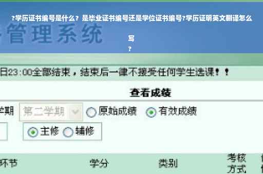 ?学历证书编号是什么？是毕业证书编号还是学位证书编号?学历证明英文翻译怎么写
?
