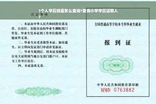 ?个人学历档案怎么查询?查询小学学历证明人
?
