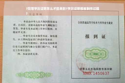 ?同等学历证明怎么才能弄到?学历证明模板制作过程
?