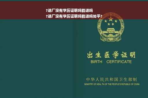?进厂没有学历证明吗能进吗
?进厂没有学历证明吗能进吗知乎?