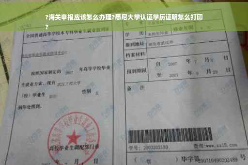 ?海关申报应该怎么办理?悉尼大学认证学历证明怎么打印
?