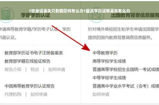 ?毕业证丢失只剩复印件怎么办?最高学历证明丢失怎么办
? ?毕业证丢失只剩复印件怎么办?最高学历证明丢失怎么办
?