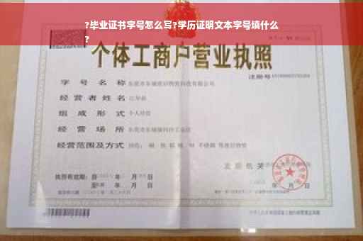 ?毕业证书字号怎么写?学历证明文本字号填什么
?