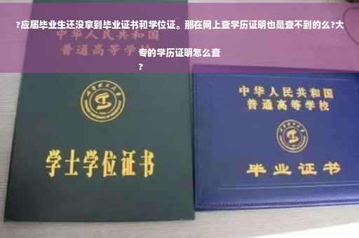 ?应届毕业生还没拿到毕业证书和学位证。那在网上查学历证明也是查不到的么?大专的学历证明怎么查
?