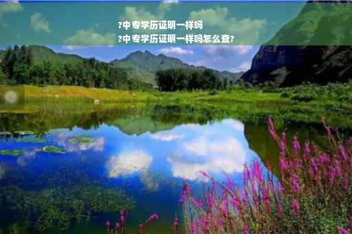 ?中专学历证明一样吗
?中专学历证明一样吗怎么查?