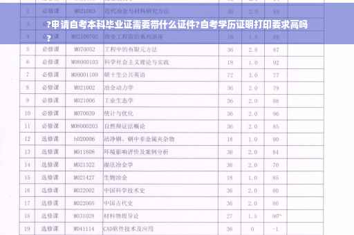 ?申请自考本科毕业证需要带什么证件?自考学历证明打印要求高吗
?