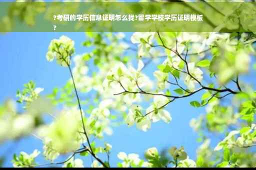 ?考研的学历信息证明怎么找?留学学校学历证明模板
?