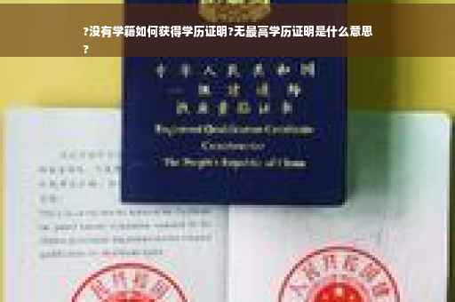 ?没有学籍如何获得学历证明?无最高学历证明是什么意思
?