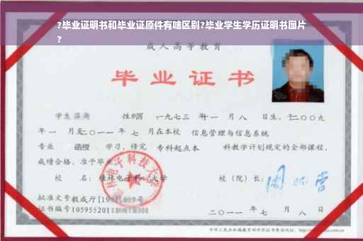 ?毕业证明书和毕业证原件有啥区别?毕业学生学历证明书图片
?