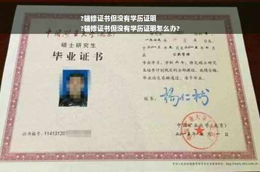 ?辅修证书但没有学历证明
?辅修证书但没有学历证明怎么办?