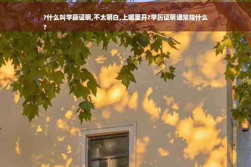 ?什么叫学籍证明,不太明白,上哪里开?学历证明通常指什么
?