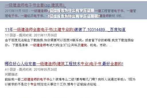 ?征信报告为什么有学历证明
?征信报告为什么有学历证明呢?