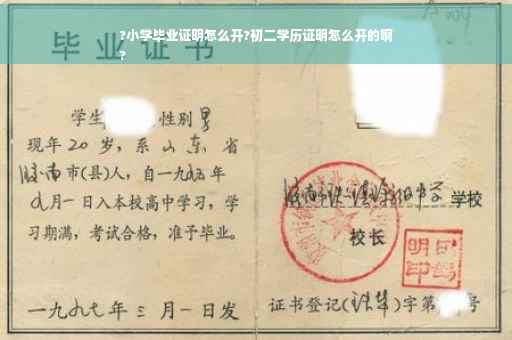 ?小学毕业证明怎么开?初二学历证明怎么开的啊
?