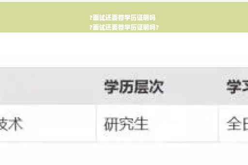 ?面试还要带学历证明吗
?面试还要带学历证明吗?
