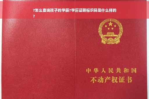 ?怎么查询孩子的学籍?学历证明标识码是什么样的
?