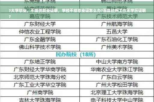 ?大学毕业，不提供就业证明，学校不给毕业证怎么办?百度杭州工作无学历证明
?
