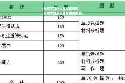 ?学历不高怎么补学历证明
?学历不高怎么补学历证明呢?
