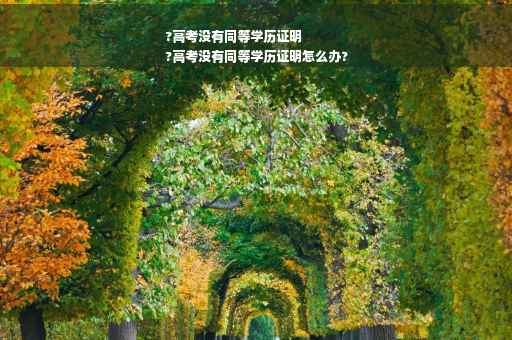 ?高考没有同等学历证明
?高考没有同等学历证明怎么办?