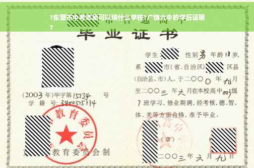 ?东营市中考志愿可以填什么学校?广饶六中的学历证明
?