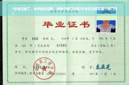 ?毕业证掉了，去学校开证明，找哪个部门办理?开学历证明在哪个部门开
?