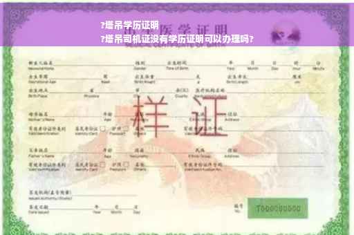 ?塔吊学历证明
?塔吊司机证没有学历证明可以办理吗?