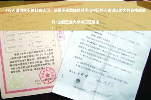 ?有人说自考不被社会认可，这是不是意味着对于低学历的人来说连努力的资格都没有?去哪里查大学学历证明表
?