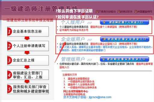 ?怎么开线下学历证明
?如何申请在线学历认证?